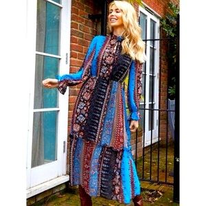Shein boho printed flared sleeve dress